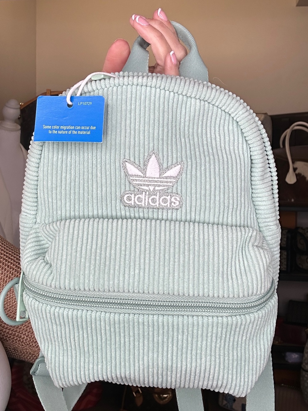 Adidas Originals Corduroy Mini Backpack NWT Mint Green Trefoil